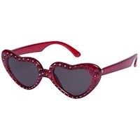 K�r lille hjerteformet solbrille med en kant af sm� glitter-sten. For de ca.2-3�rige...